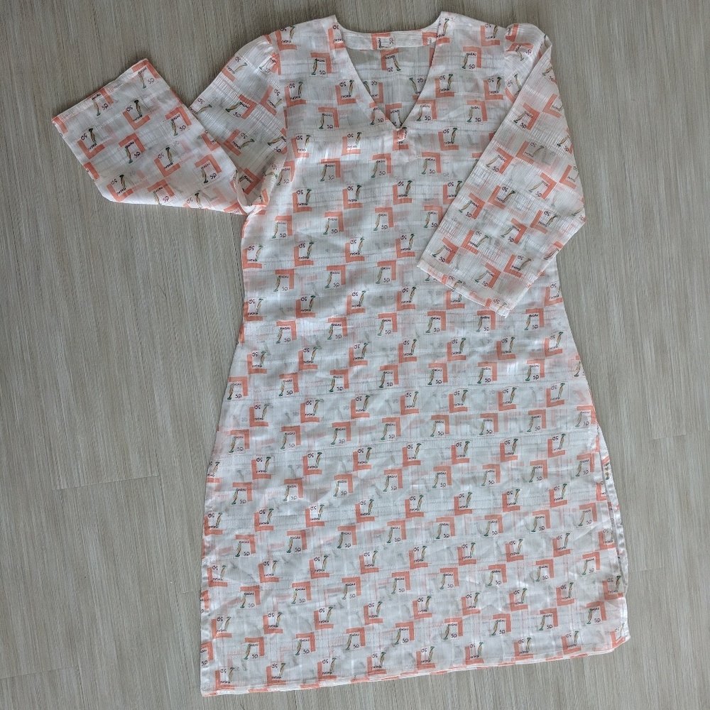 Macau stamp-print swim cover-up